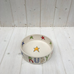 Personalised Dog Bowls With Groovy Style Stars And Name