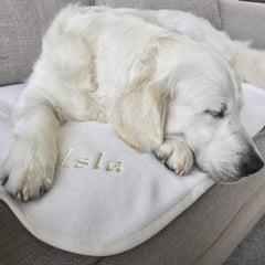 Luxury Personalised Pet Blankets In Cream