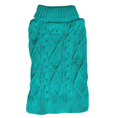Aqua Cable Knit Dog Jumper by Sotnos