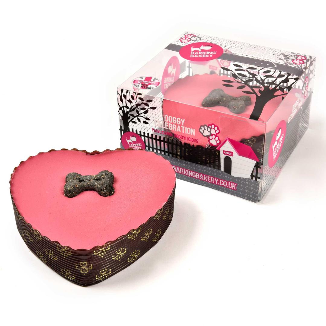 Barking Bakery Small Heart Shaped Pink Cake For Dogs