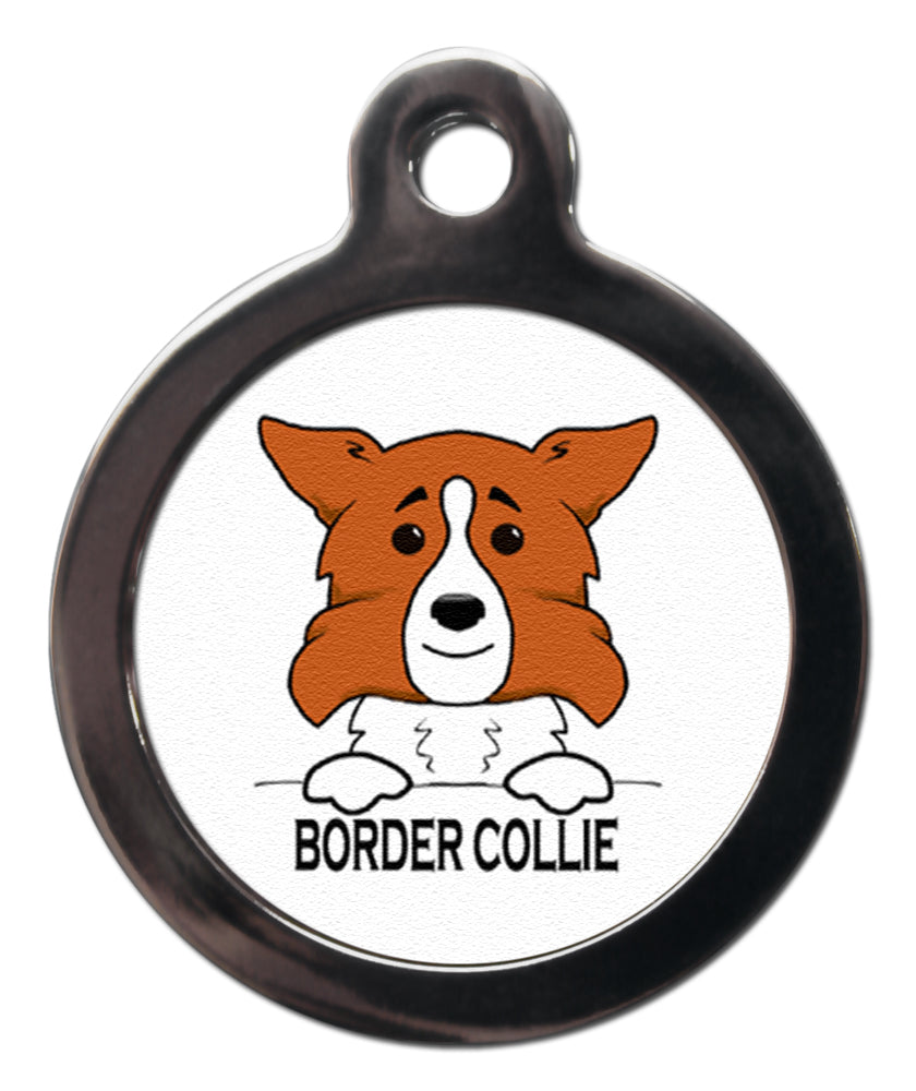Brown Border Collie Dog Tag