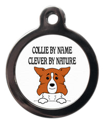 Brown Collie Clever By Nature Dog Tag
