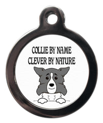 Grey Collie Clever By Nature Dog Tag