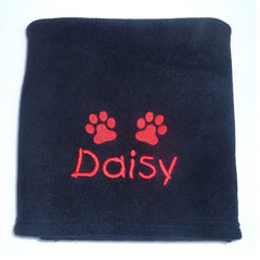 Personalised Fleece Pet Blanket Black