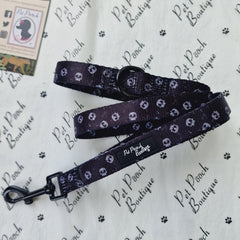 Black Skulls Dog Lead