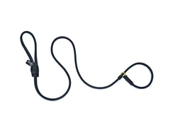 Dogs & Horses Rolled Leather Slip Lead Black