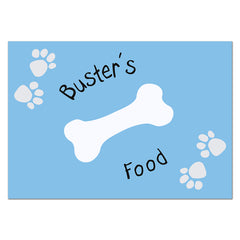 Blue Paw Print Bone Personalised Placemat for Dogs 