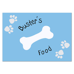 Blue Paw Print Bone Personalised Placemat for Dogs