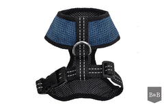 Bowl and Bone Candy Blue Dog Harness And Lead Set