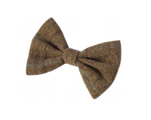 Brown Tweed Dog Bow Tie by House of Paws