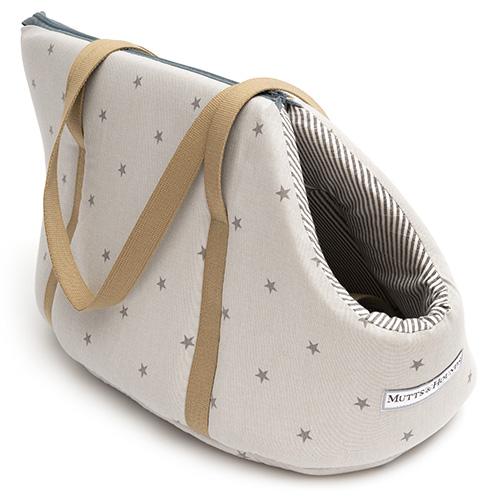 Mutts & Hounds Grey Stars & Charcoal Stripe Dog Carrier