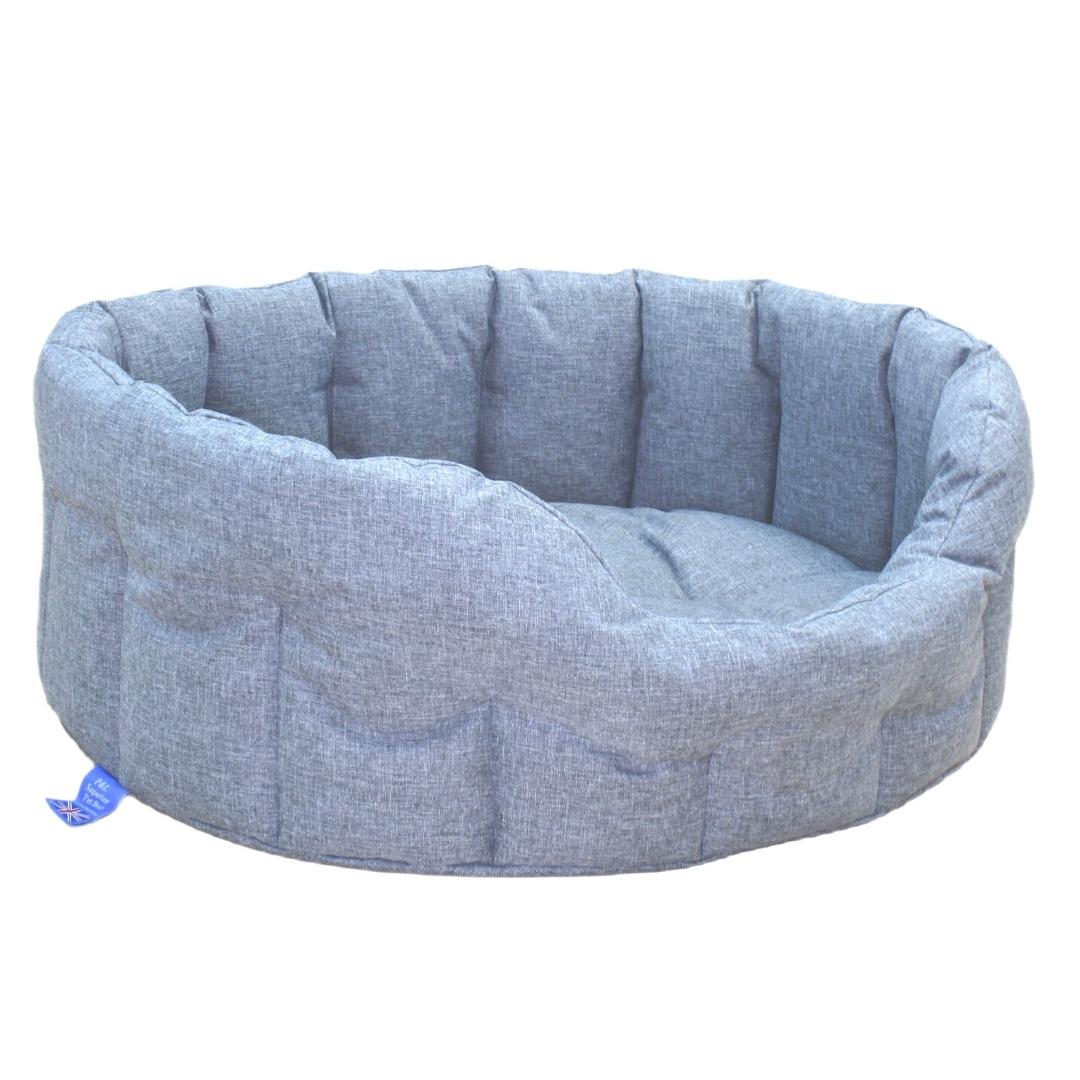 Charcoal Country Heavy Duty Waterproof Oval Drop Front Dog Beds by P&L | Made in the UK