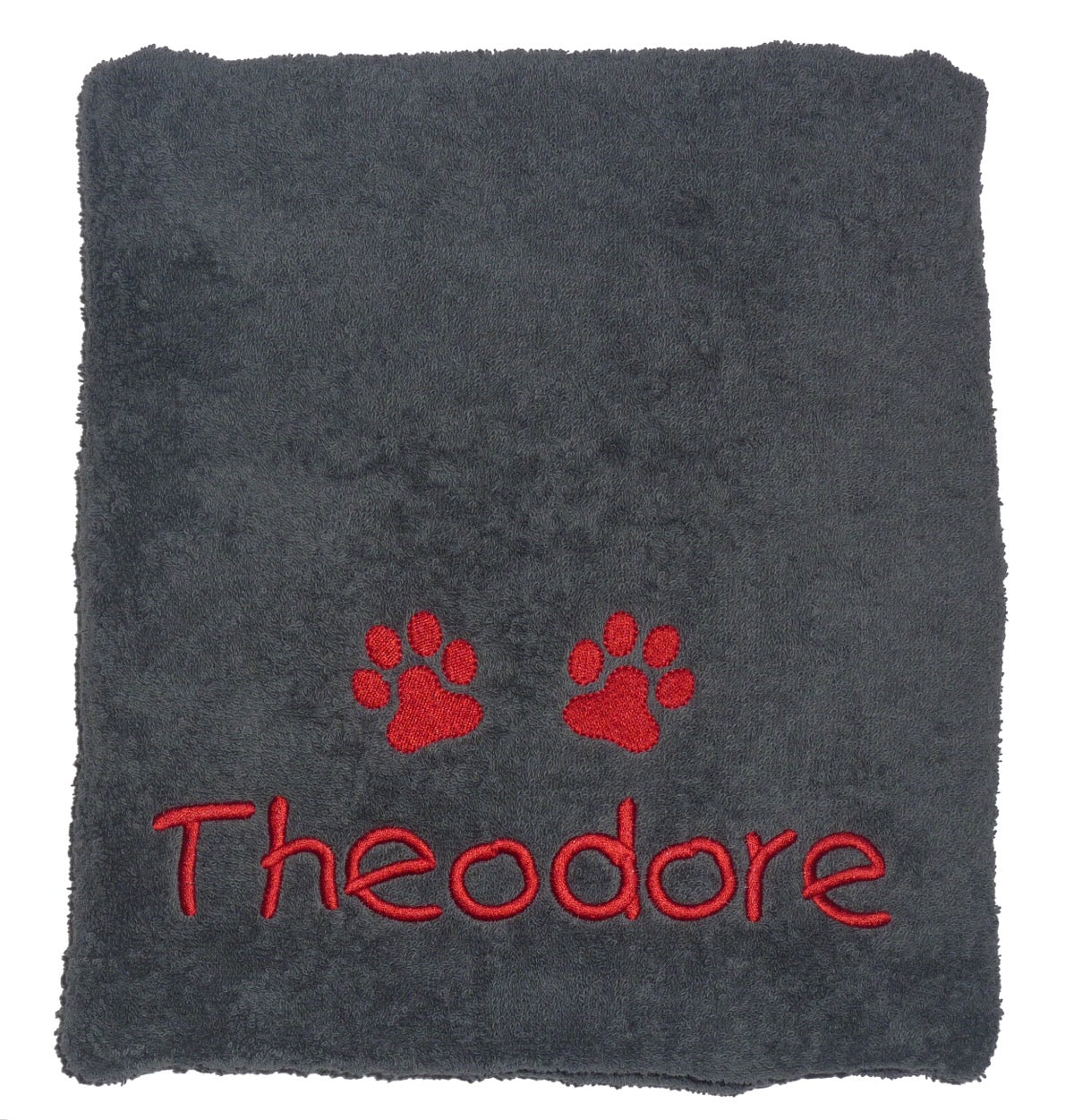 Personalised Pet Towel Charcoal Grey