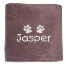 Personalised Fleece Pet Blanket Milk Chocolate
