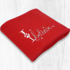 I Believe Red Fleece Christmas Pet Blanket | Christmas Gifts For Dogs