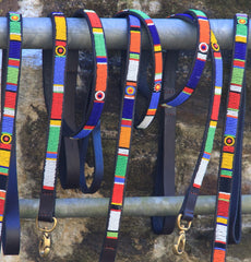 Luxury Leather Beaded Dog Leads