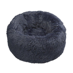 Comfy & Calming Faux Fur Donut Dog Bed Navy by House of Paws