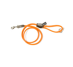 Dogs and Horses Luxury Narrow Rolled Leather Dog Lead Orange