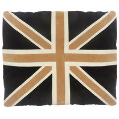 Creature Clothes Union Jack Dog Doza Bed In Tan, Brown & Cream