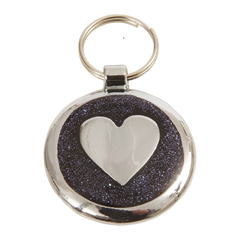 Luxury Glitter Black Glint Heart Designer Dog Tag Shimmer Range