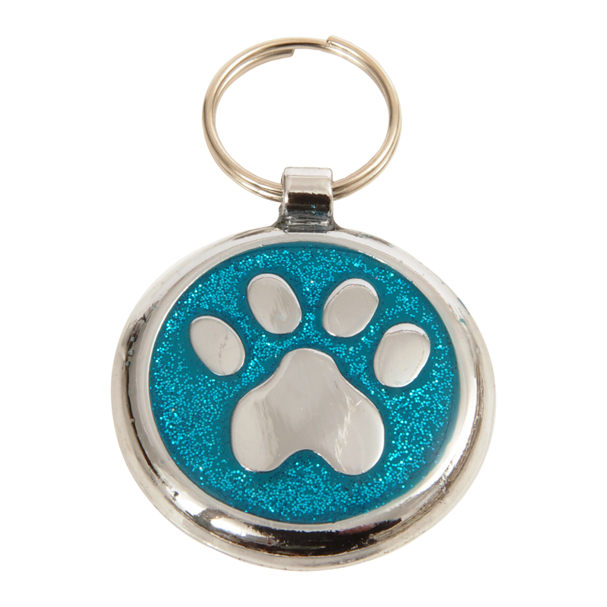 Luxury Glitter Azure Blue Paw Print Designer Dog Tag Shimmer Range Pet ID Tags Chelsea Dogs