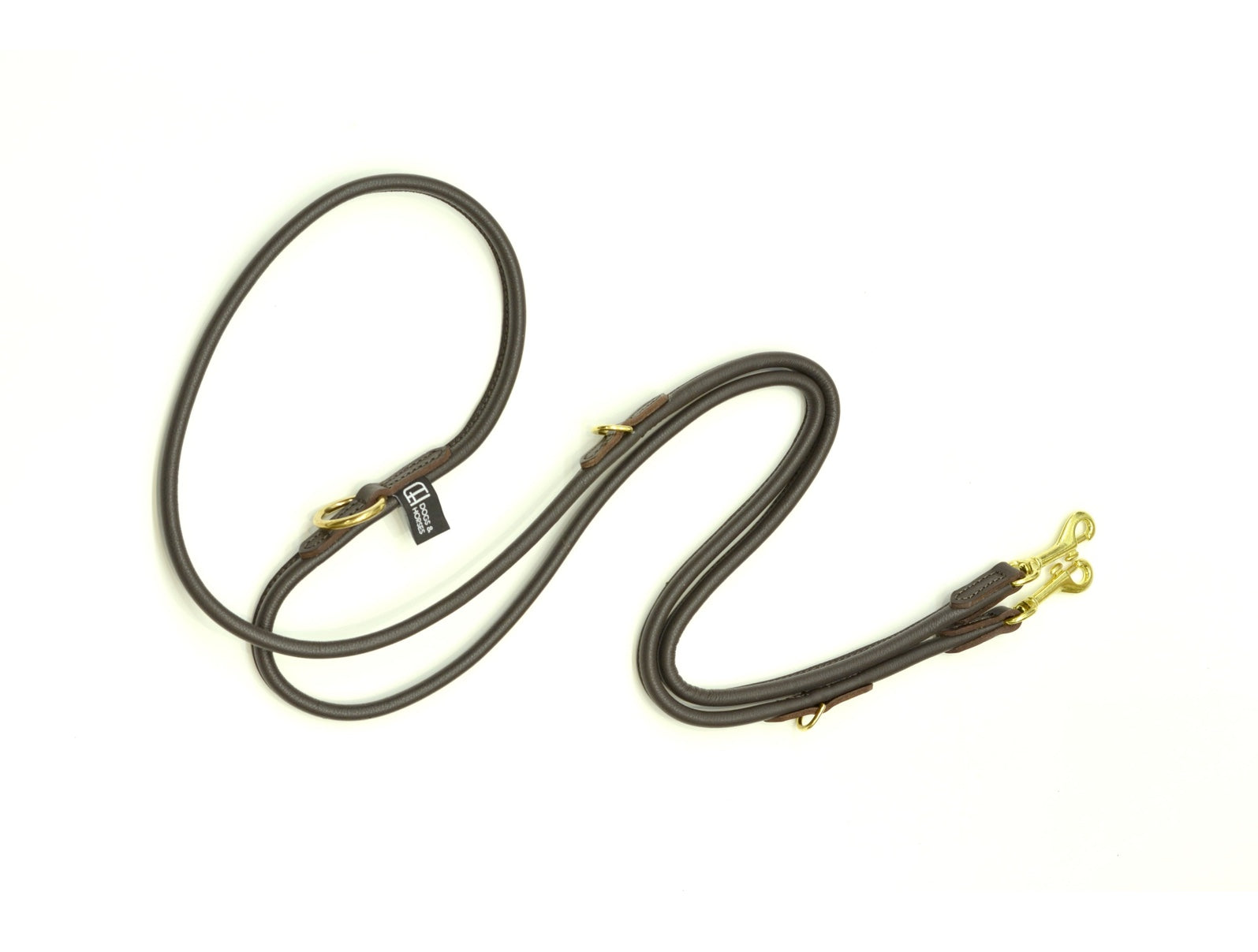 Dogs & Horses Multi-Purpose Luxury Leather Dog Training Lead Brown