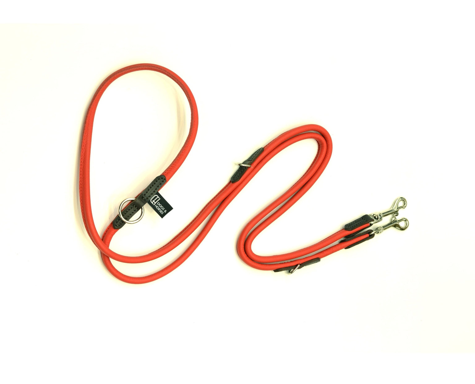 Dogs & Horses Multi-Purpose Luxury Leather Dog Training Lead Red