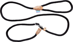 Soft Touch Rope Dog Slip Lead Black by Hem And Boo