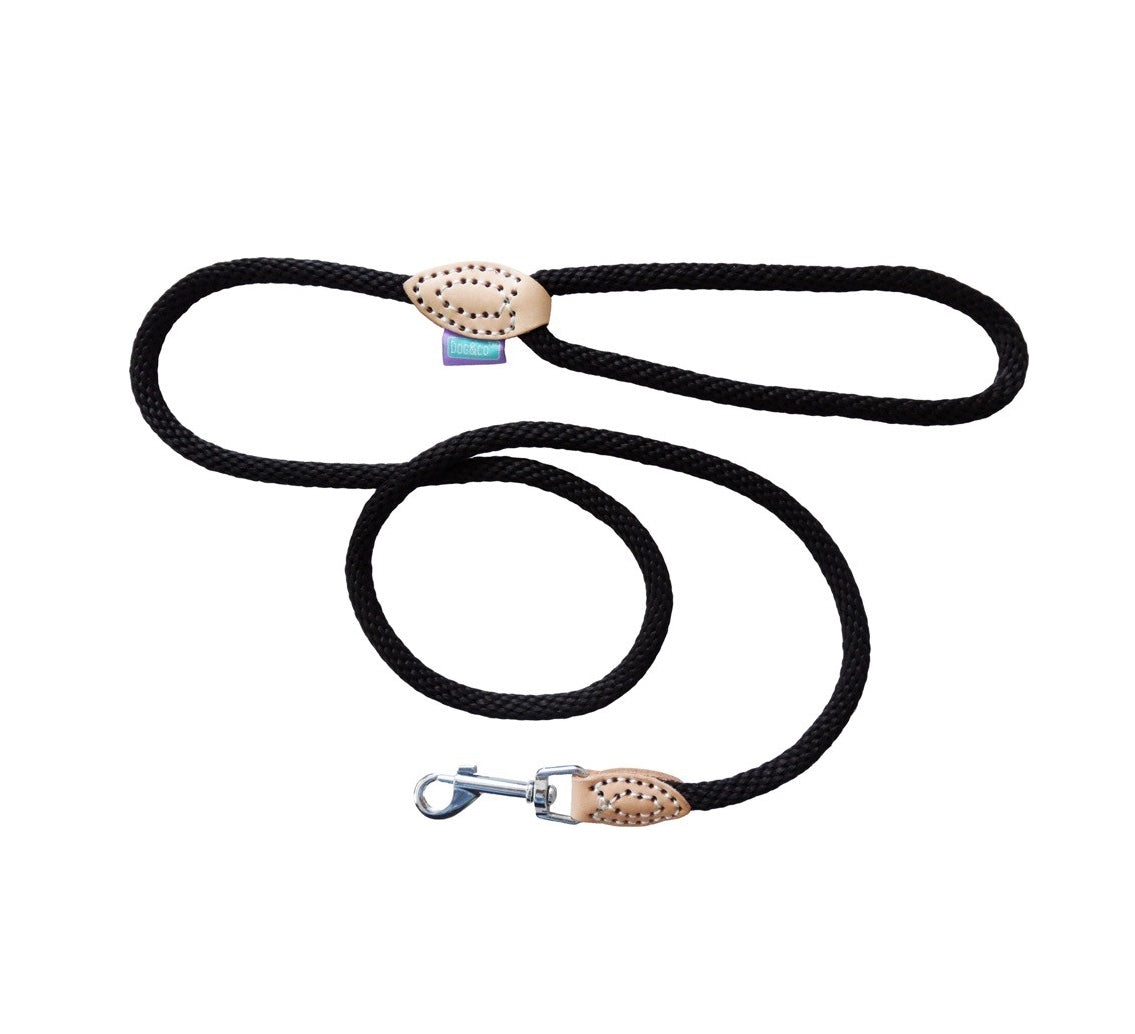 Soft Touch Rope Trigger Dog Lead Black by Hem And Boo
