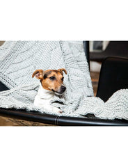 Wooldog Chunky Hand-Knitted Cornfield Pet Blanket Silver Grey