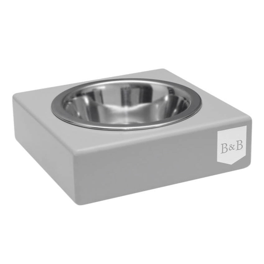 Bowl and Bone Graphite Double Dog Feeder