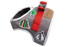 Bowl and Bone Grey Denim Dog Harness