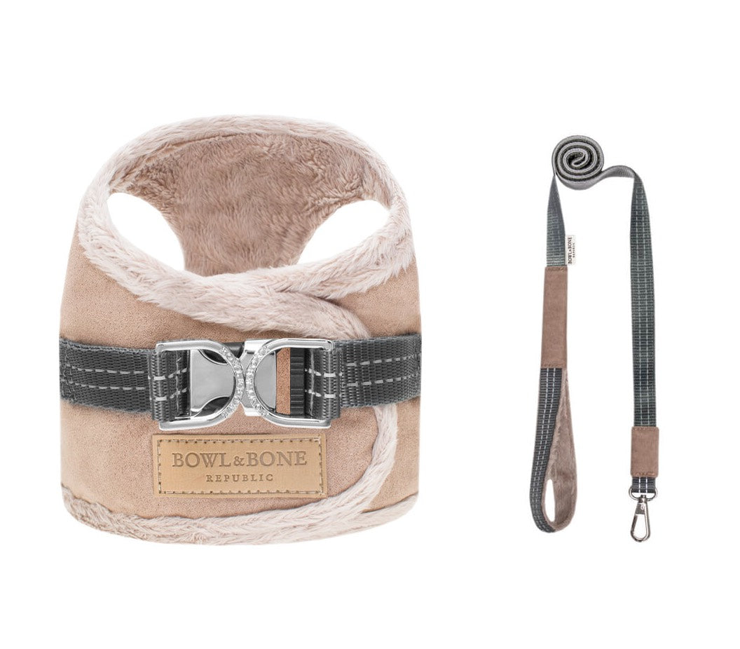Bowl and Bone Yeti Brown Dog Harness And Lead Set