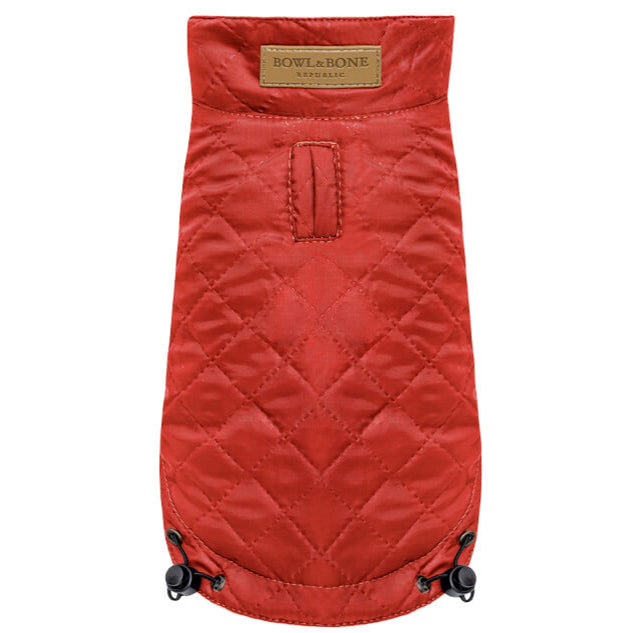 Bowl and Bone Spirit Red Quilted Dog Jacket