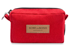 Bowl and Bone Stylish Midi Dog Treat & Poop Bag Holder Red