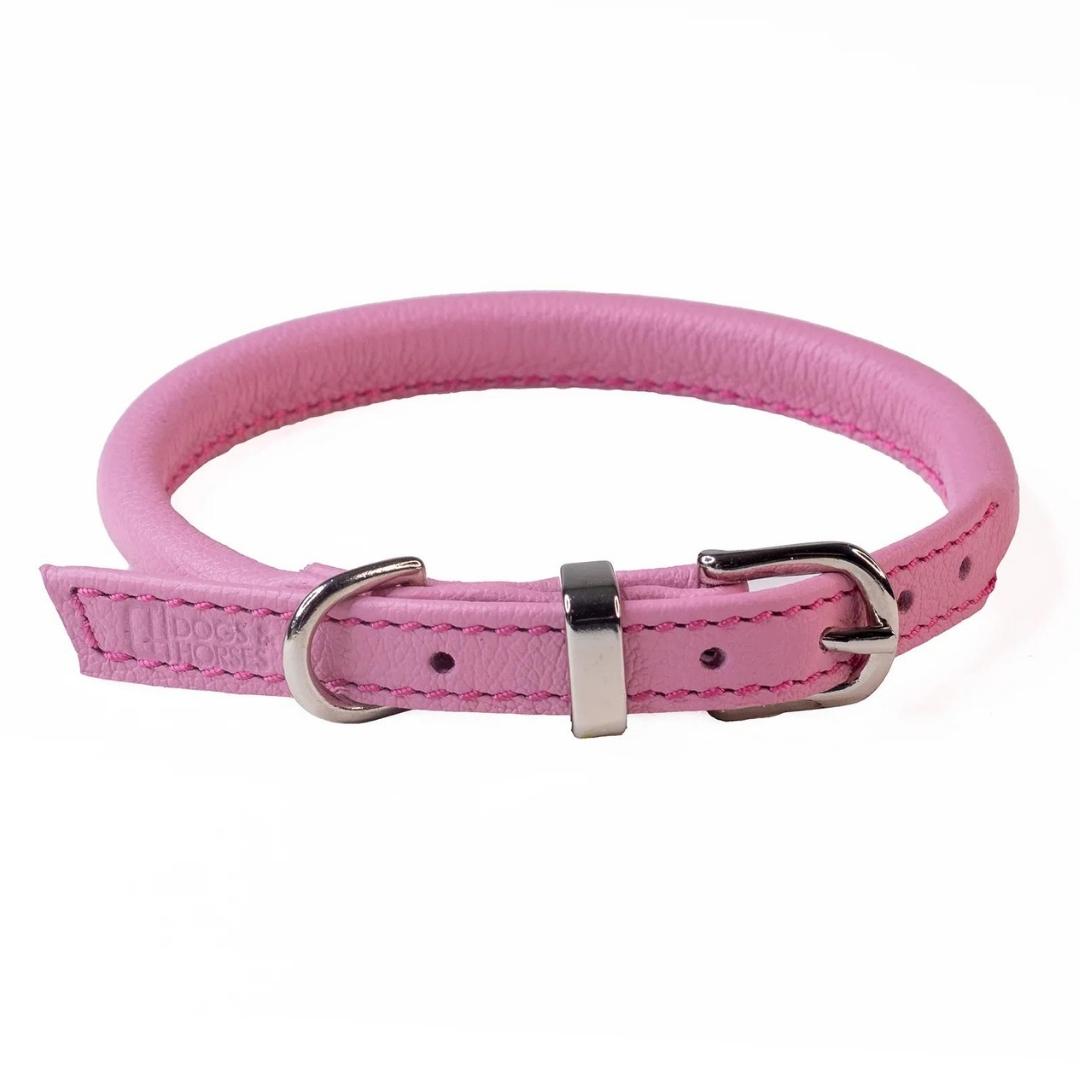 Pink leather dog collar discount