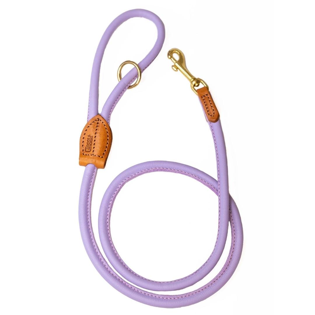 Dogs & Horses Soft Rolled Leather Leads Lilac