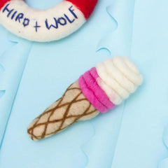 Felt Ice Cream Cone Dog Toy | Hiro and Wolf