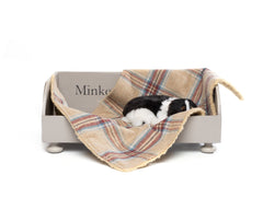 Fergus Beige and Red Tweed Dog Blanket