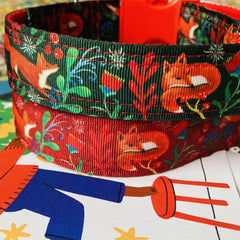 Festive Foxie Velvet Lined Christmas Dog Collar