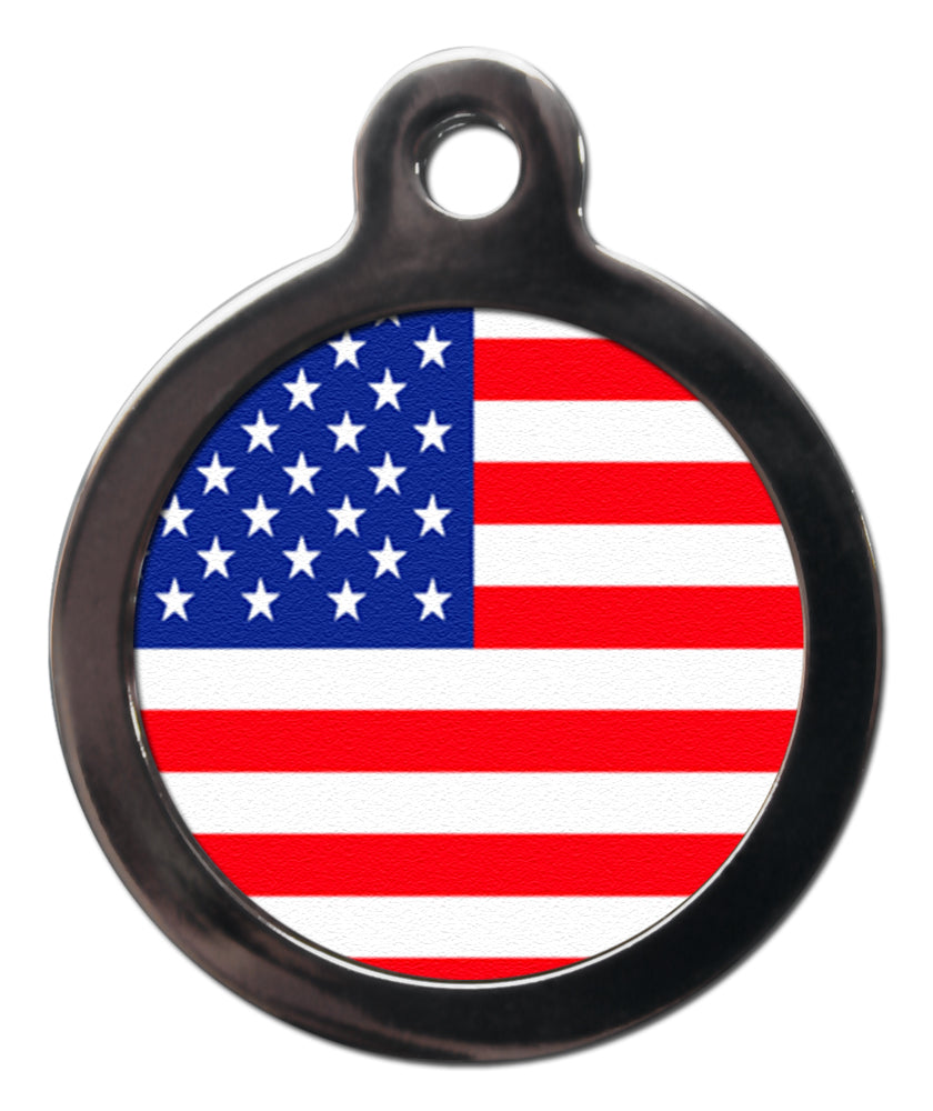 Stars and Stripes USA Flag Dog Tag