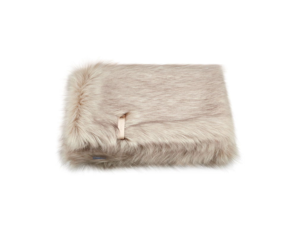 Fora Cappuccino Faux Fur Dog Blanket by Labbvenn