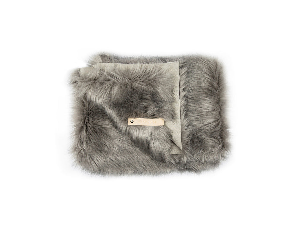 Fora Silver Grey Faux Fur Dog Blanket by Labbvenn