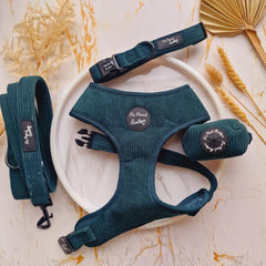 Forest Green Cord Dog Harness | Pet Pooch Boutique