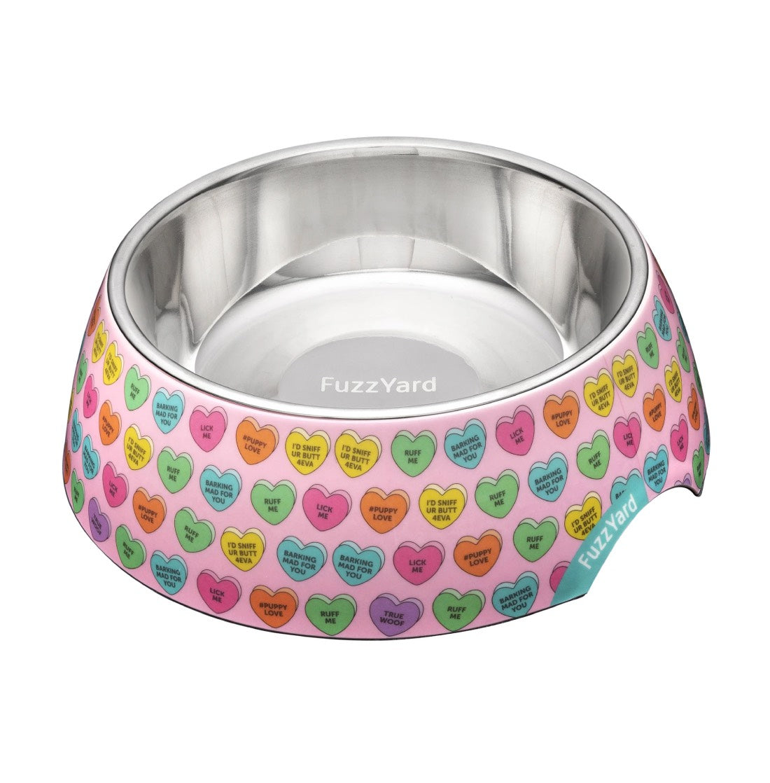 FuzzYard Candy Hearts Easy Feeder Dog Bowl