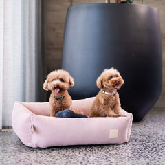 FuzzYard Life Corduroy Dog Bed in Soft Blush Pink
