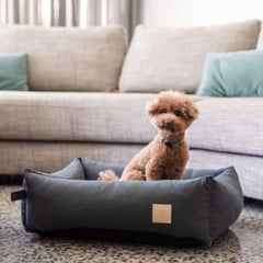 FuzzYard Life Cotton Dog Bed - Slate Grey