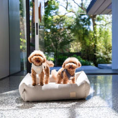 FuzzYard Life Cotton Dog Bed in Sandstone