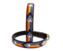 Luxury Pride Beaded Leather Dog Collars