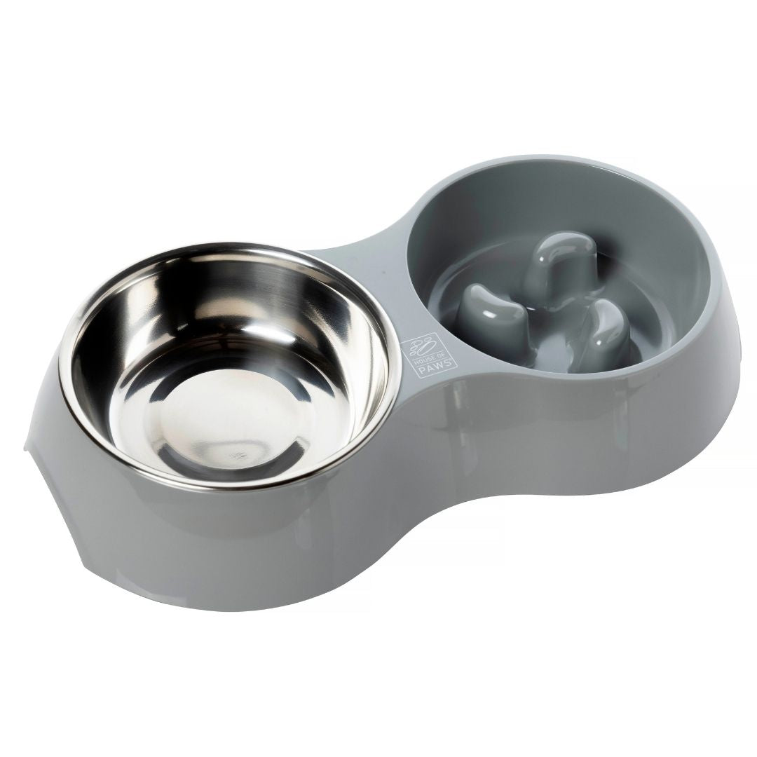 Go Slow Bone Dog Bowl Dual Set 750ml by House of Paws